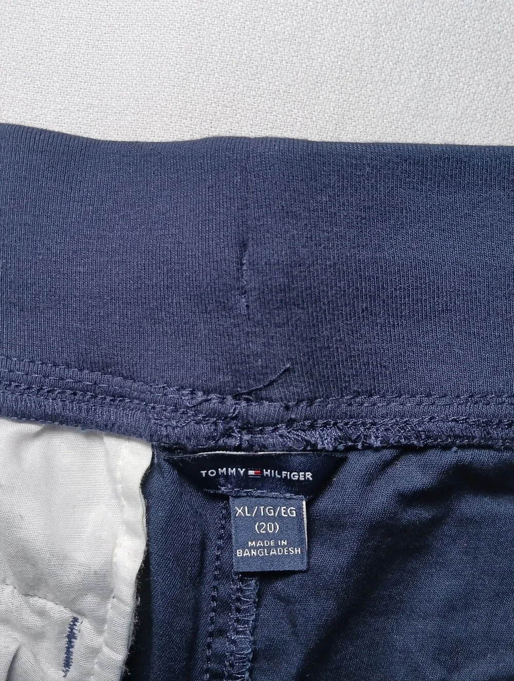 Tommy Hilfiger Boys Pull On Bermuda Shorts XL Navy Blue All Over Print Logo